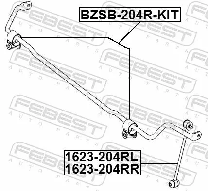FEBEST Repair Kit, stabiliser bush (BZSB-204R-KIT)