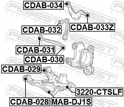 FEBEST Mounting, control/trailing arm (CDAB-028)