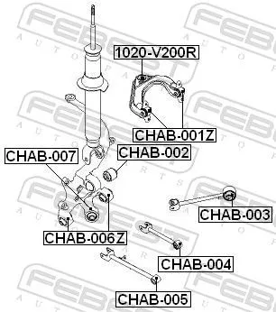 FEBEST Mounting, control/trailing arm (CHAB-001Z)