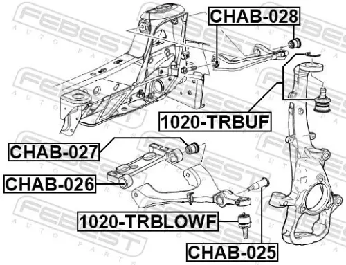 FEBEST Mounting, control/trailing arm (CHAB-025)