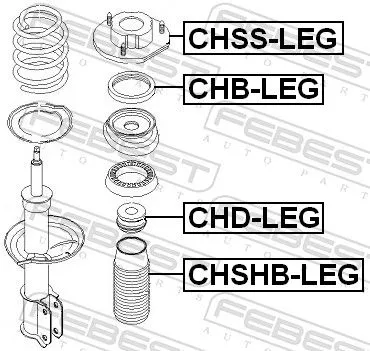 FEBEST Rolling Bearing, suspension strut support mount (CHB-LEG)