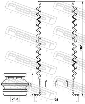 FEBEST Dust Cover Kit, shock absorber (CHSHB-J300F-KIT)