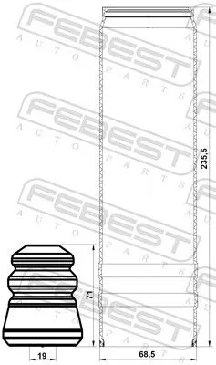 FEBEST Dust Cover Kit, shock absorber (CHSHB-J300R-KIT)