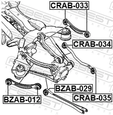FEBEST Mounting, control/trailing arm (CRAB-035)