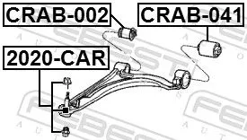 FEBEST Mounting, control/trailing arm (CRAB-041)