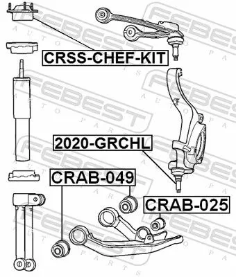 FEBEST Repair Kit, suspension strut support mount (CRSS-CHEF-KIT)