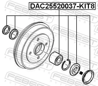 FEBEST Wheel Bearing Kit (DAC25520037-KIT8)