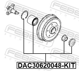 FEBEST Wheel Bearing Kit (DAC30620048-KIT)