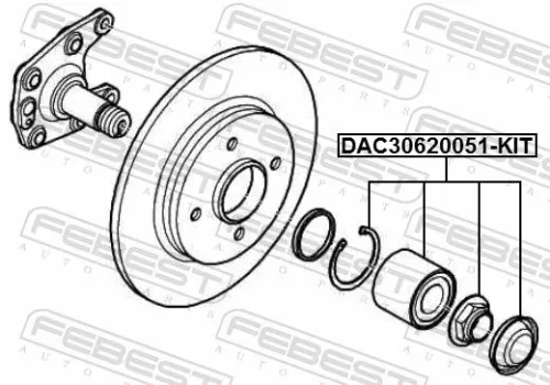 FEBEST Wheel Bearing Kit (DAC30620051-KIT)