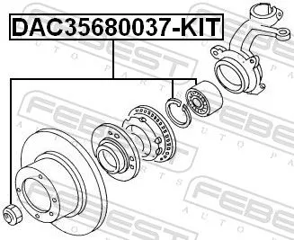 FEBEST Wheel Bearing Kit (DAC35680037-KIT)