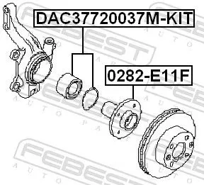 FEBEST Wheel Bearing Kit (DAC37720037M-KIT)