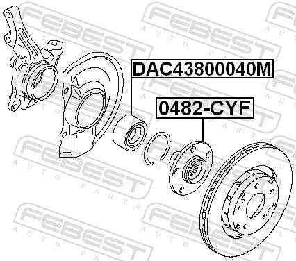 FEBEST Wheel Bearing (DAC43800040M)
