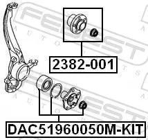 FEBEST Wheel Bearing Kit (DAC51960050M-KIT)