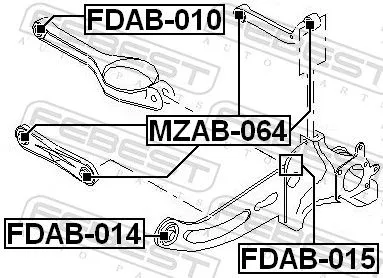 FEBEST Mounting, control/trailing arm (FDAB-014)