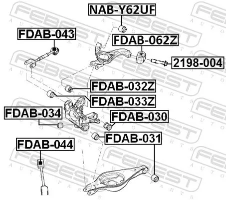 FEBEST Mounting, control/trailing arm (FDAB-062Z)