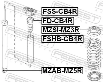 FEBEST Suspension Strut Support Mount (FSS-CB4R)