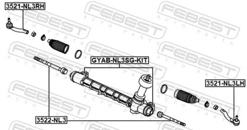 FEBEST Mounting, steering gear (GYAB-NL3SG-KIT)