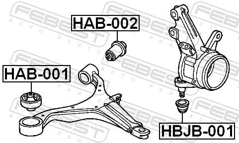 FEBEST Mounting, control/trailing arm (HAB-001)