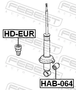 FEBEST Bush, shock absorber (HAB-064)