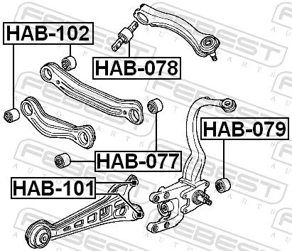 FEBEST Mounting, control/trailing arm (HAB-078)