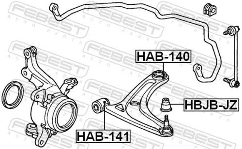 FEBEST Mounting, control/trailing arm (HAB-140)