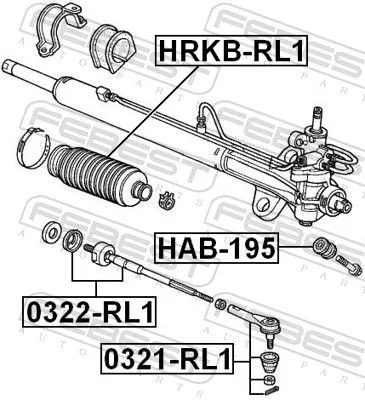 FEBEST Mounting, steering gear (HAB-195)