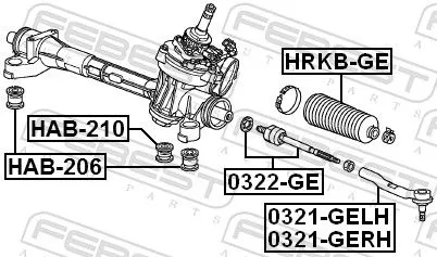 FEBEST Mounting, steering gear (HAB-206)