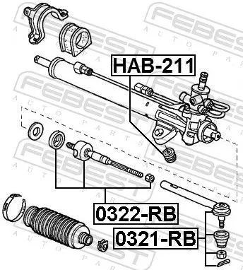 FEBEST Mounting, steering gear (HAB-211)