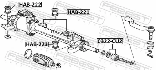 FEBEST Mounting, steering gear (HAB-223)