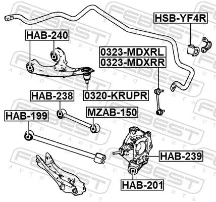 FEBEST Mounting, control/trailing arm (HAB-240)