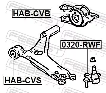 FEBEST Mounting, control/trailing arm (HAB-CVB)