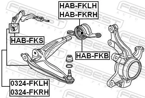 FEBEST Mounting, control/trailing arm (HAB-FKB)