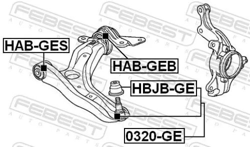 FEBEST Mounting, control/trailing arm (HAB-GES)