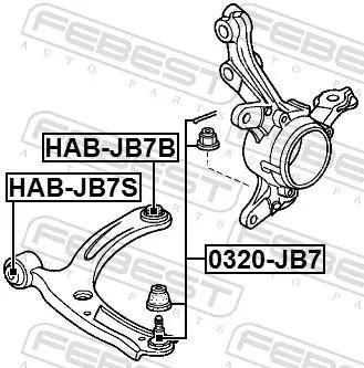 FEBEST Mounting, control/trailing arm (HAB-JB7S)