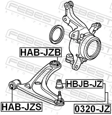 FEBEST Mounting, control/trailing arm (HAB-JZB)