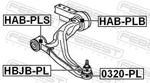 FEBEST Mounting, control/trailing arm (HAB-PLS)