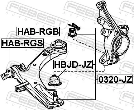 FEBEST Mounting, control/trailing arm (HAB-RGB)