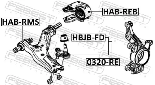 FEBEST Mounting, control/trailing arm (HAB-RMS)