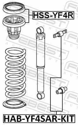 FEBEST Mounting Kit, shock absorber (HAB-YF4SAR-KIT)