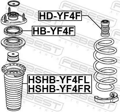 FEBEST Rolling Bearing, suspension strut support mount (HB-YF4F)