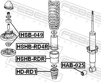 FEBEST Spacer Bush, shock absorber (HSB-049)