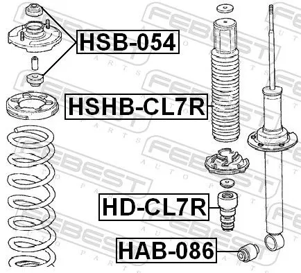 FEBEST Spacer Bush, shock absorber (HSB-054)