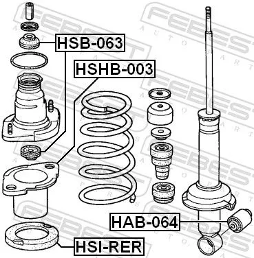 FEBEST Spacer Bush, shock absorber (HSB-063)