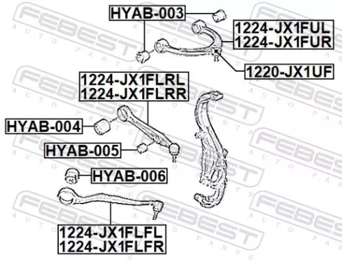 FEBEST Mounting, control/trailing arm (HYAB-005)