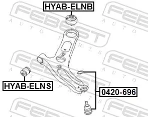 FEBEST Mounting, control/trailing arm (HYAB-ELNB)