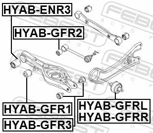 FEBEST Mounting, control/trailing arm (HYAB-GFR1)