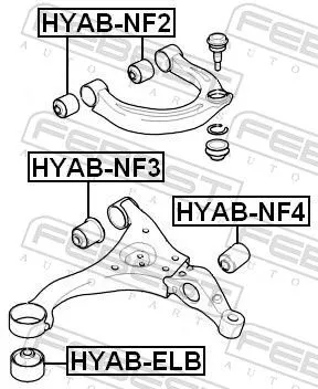 FEBEST Mounting, control/trailing arm (HYAB-NF2)