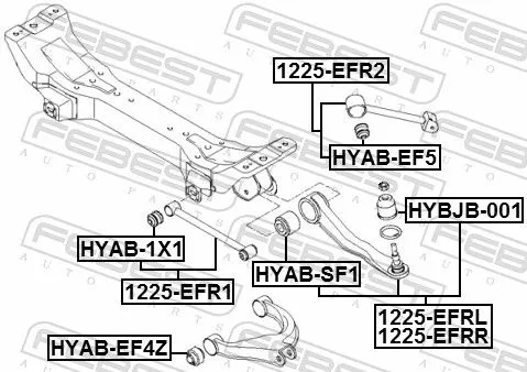 FEBEST Mounting, control/trailing arm (HYAB-SF1)