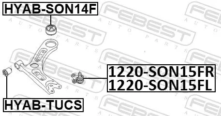 FEBEST Mounting, control/trailing arm (HYAB-SON14F)