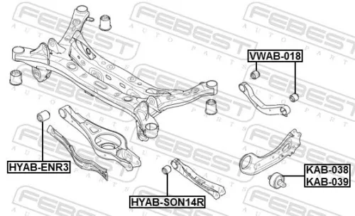FEBEST Mounting, control/trailing arm (HYAB-SON14R)